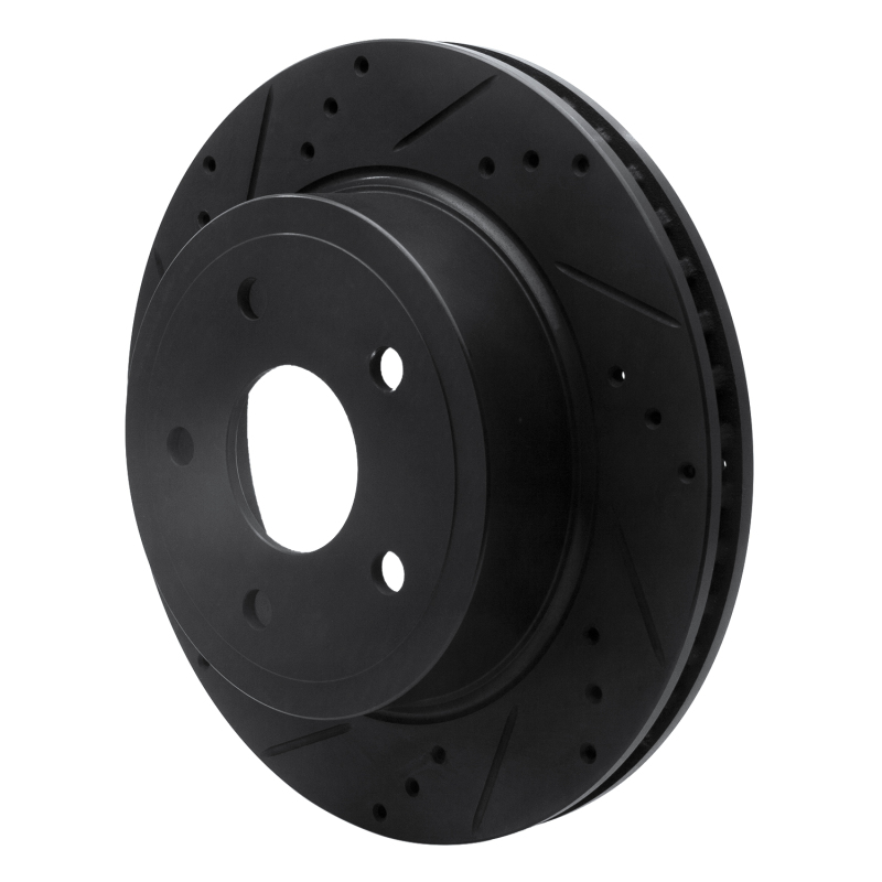 Dodge Ram 1500 Brake Rotor (1) - Rear Left - R1 Concepts - Drilled & Slotted - Black - `04-`06